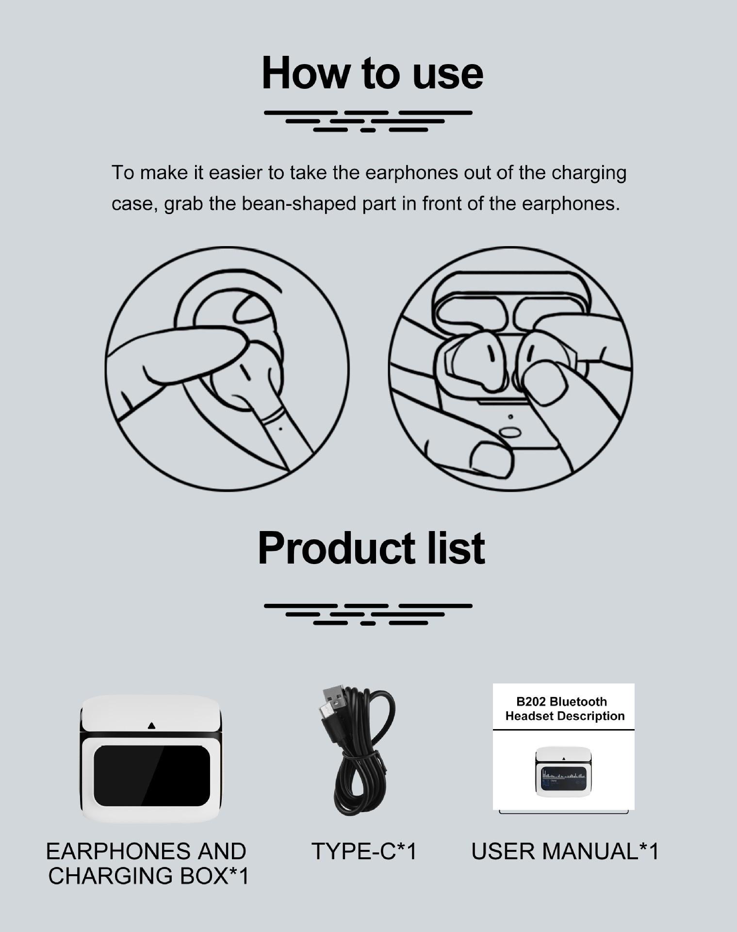 New XH11 Bluetooth Earphones In-Ear with Touch Screen TWS Music Headphones Dual Ear ENC Deep Noise Reduction