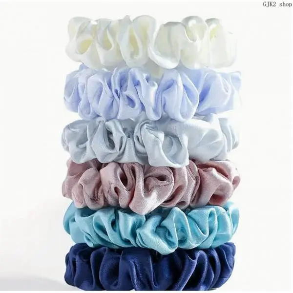 Multi-color Ruched Satin Scrunchies