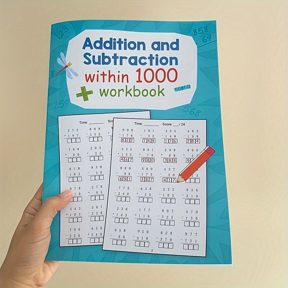 32 Page Math Workbook for Kids Up to 1000, Fun Addition and Subtraction Activities, Perfect for Early Math Skills Learning