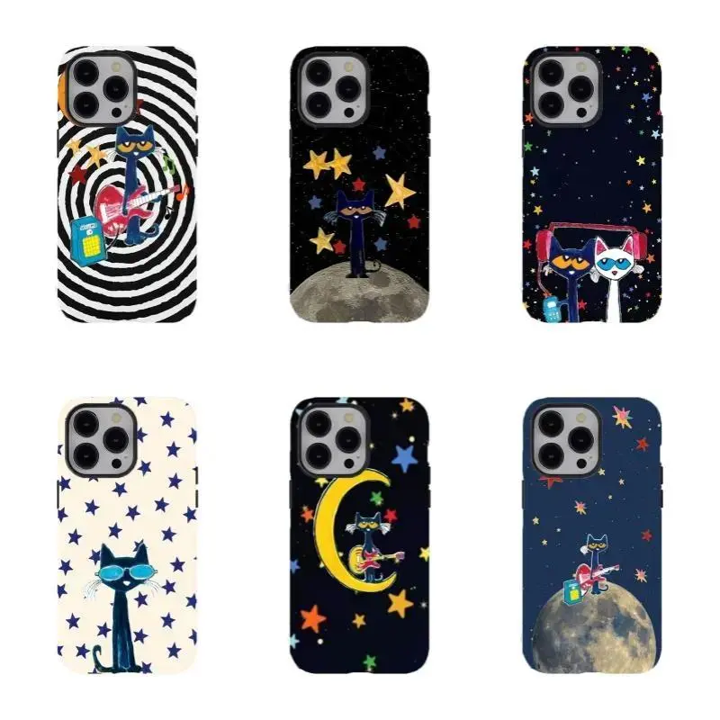 Pete the Cat Cosmic Starry Night Phone CaseSuitable for iPhone 17-11 Pro Max/Plus and  Samsung Galaxy S23-25