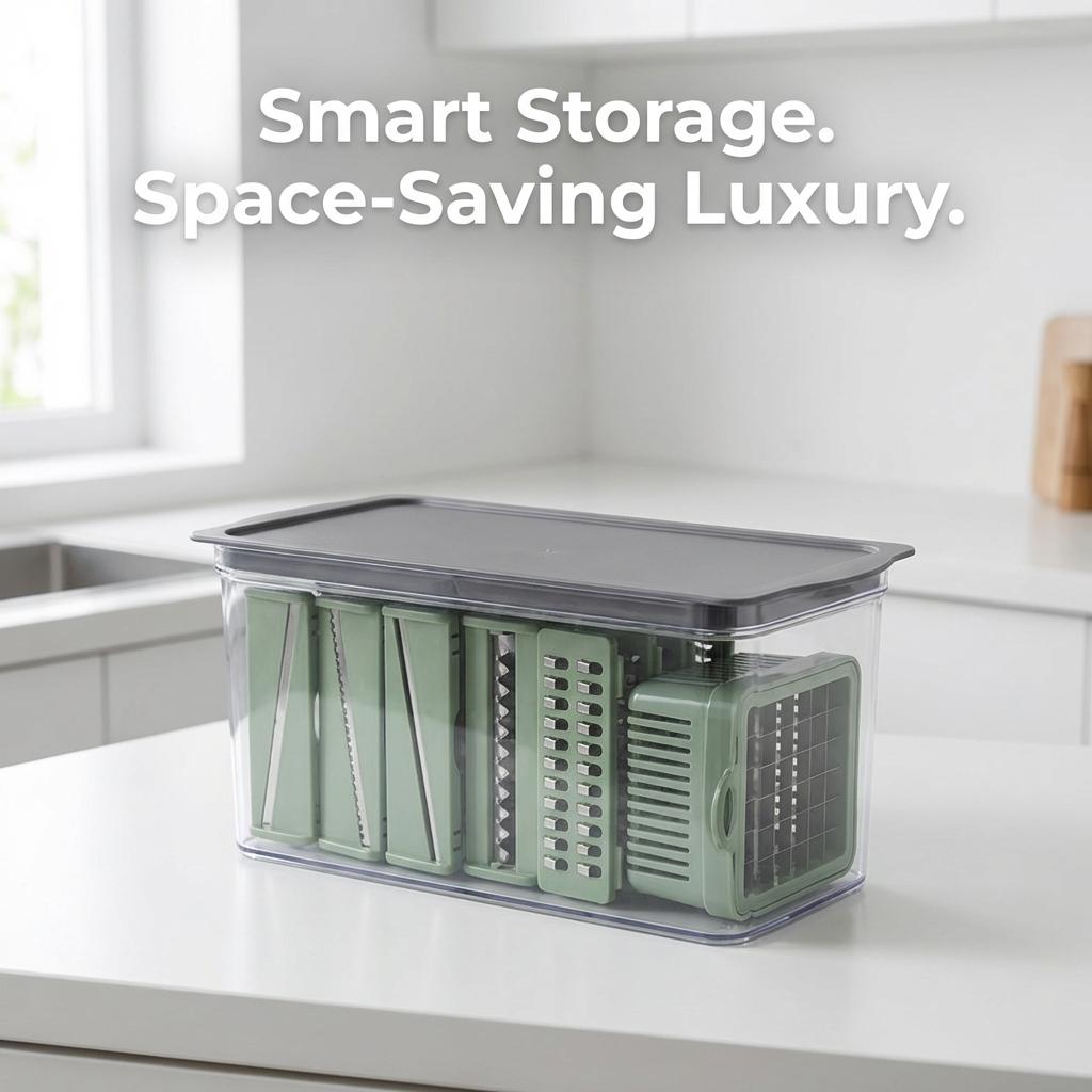 The Pro-Lever 7-in-1 Vegetable Chopper| Ergonomic High-Efficiency Dicer & Slicer| Heavy-Duty Stainless Steel Blades| Effortless Meal Prep for Modern Kitchens