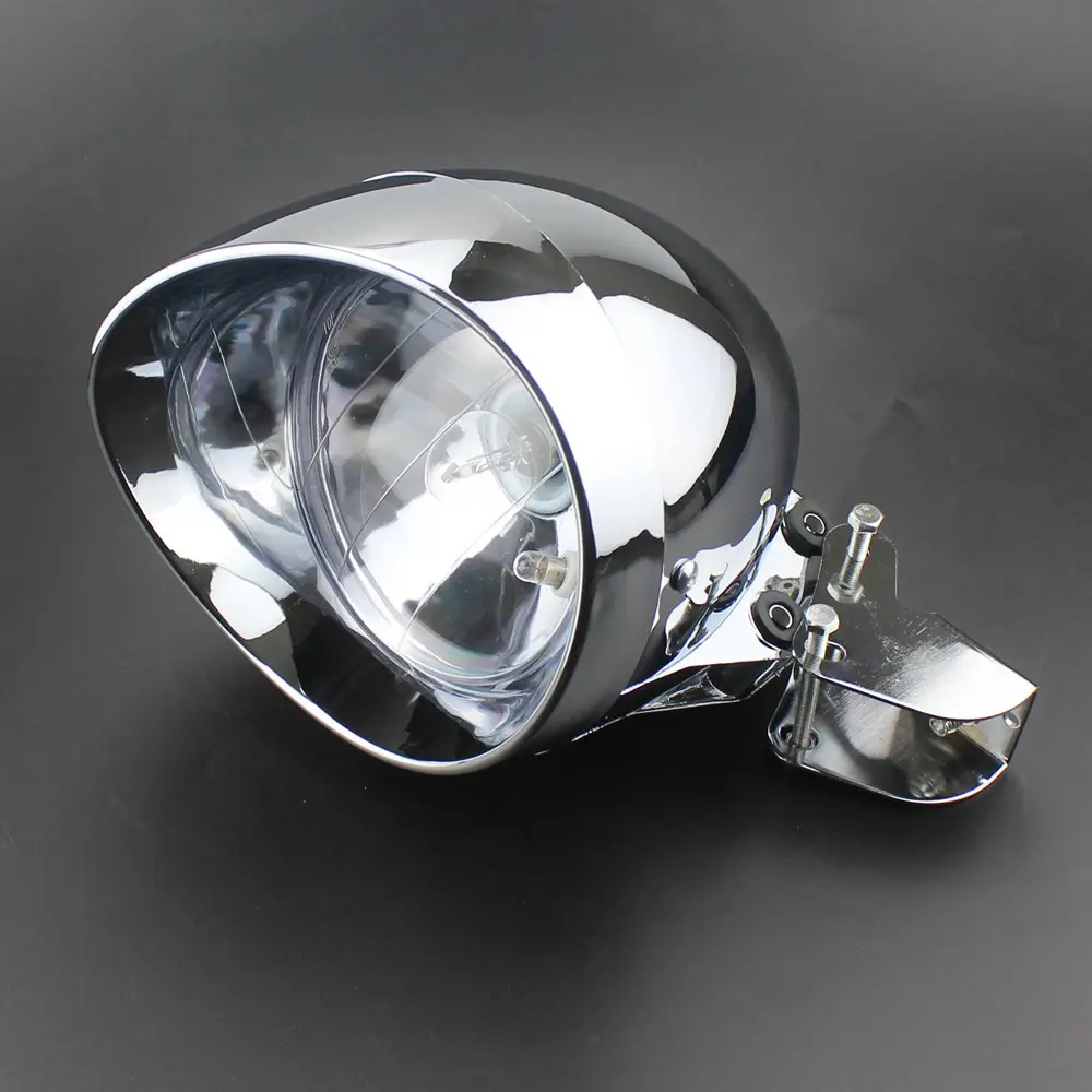 Motorcycle Universal Headlight Low High Beam Head Lamp W/ Mounting Bracket For Harley Honda Yamaha Suzuki