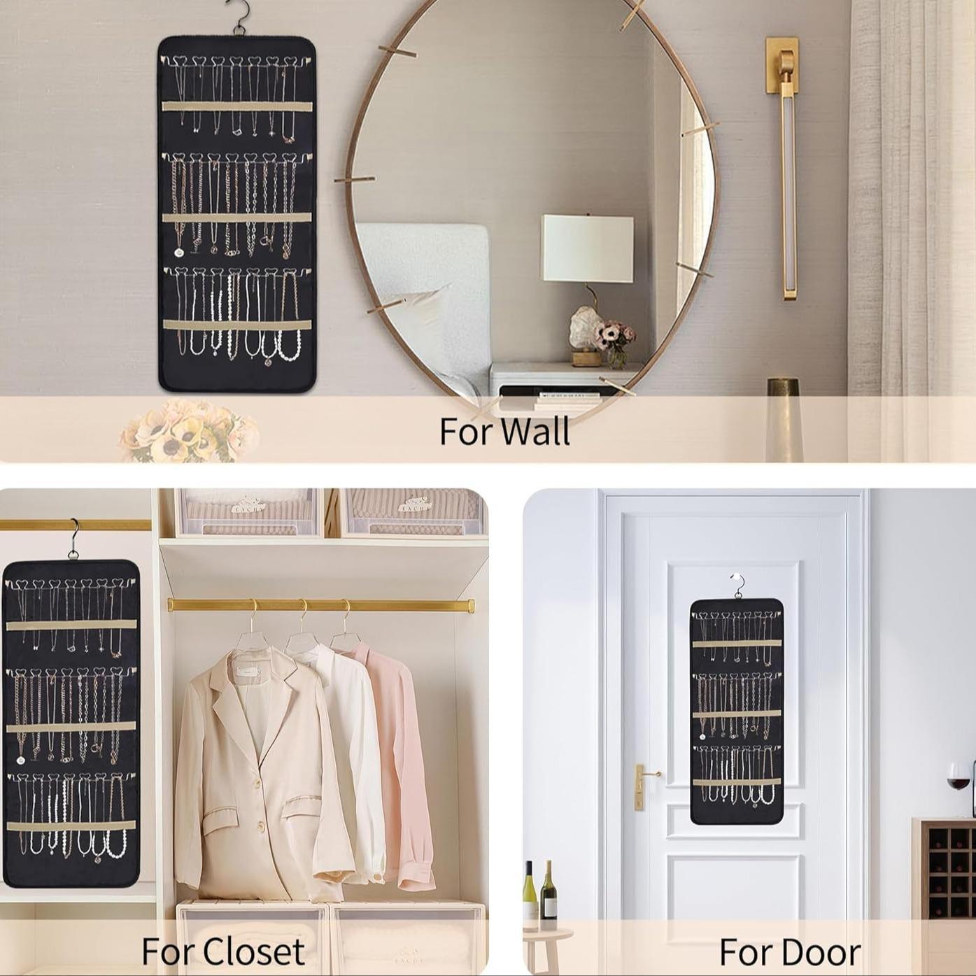 Jewelry Storage Bag, 1 Count Double Sided Jewelry Organizer, Dustproof Durable Storage Organizer Jewelry Storage Bag for Earrings, Bracelet, Necklace, Ring, Home Organizer, Jewelry Storage Unit