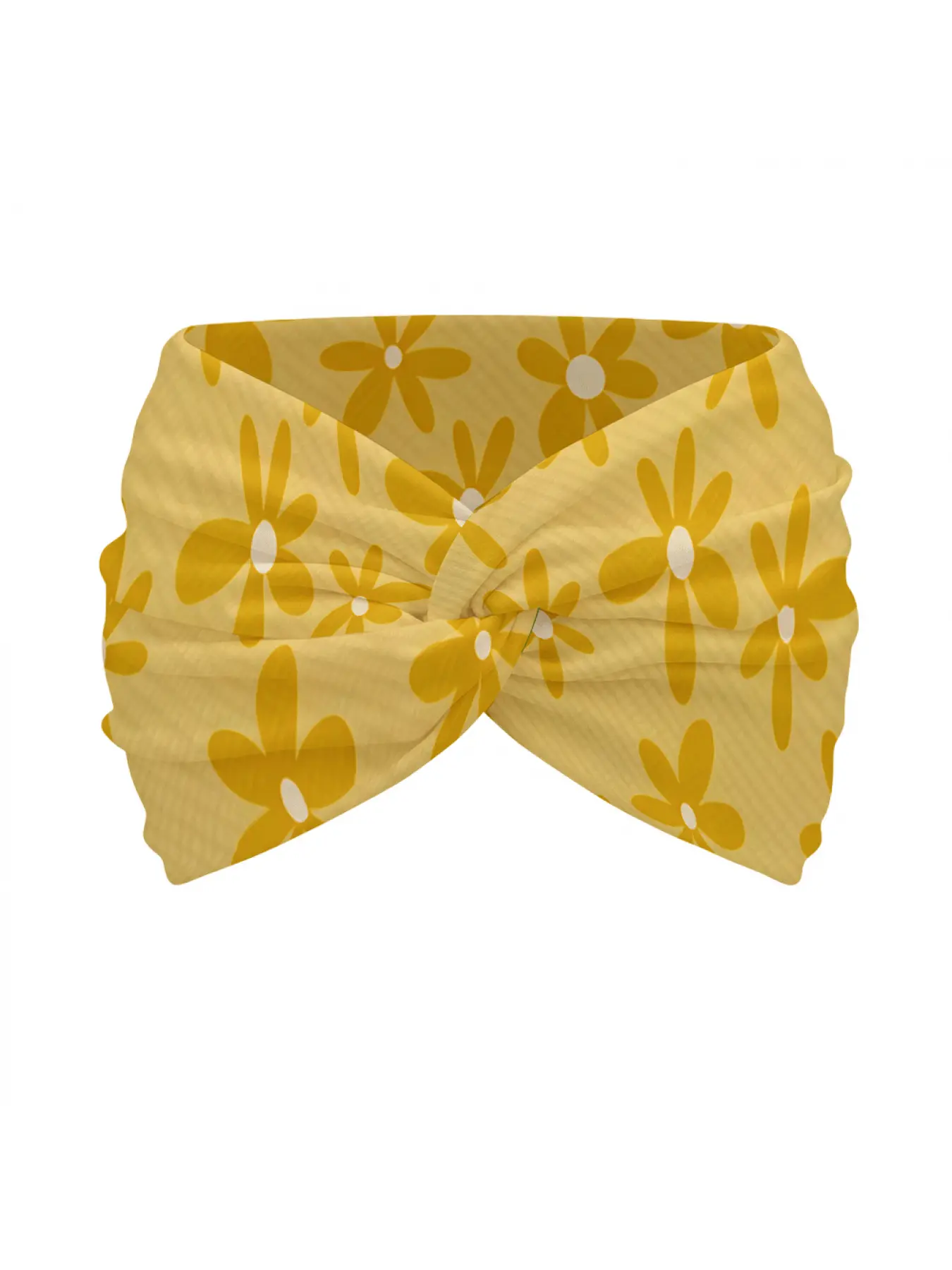 Daisy - Patterned Cross-Over Headband for Women, Yoga Headwrap, Sweat-Wicking and Breathable Wide Headband, Stylish Soft Non-Slip Sports Hair Accessory, Elastic Hair Hoop for Running/Fitness, Nurse Headband, Workout Headband, All-Season Daily