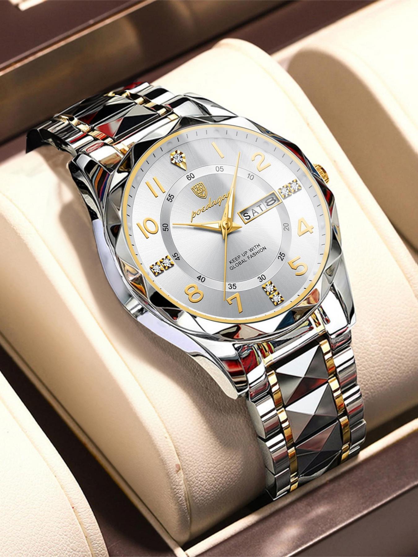 Business Fashion Analog Quartz Watch, Fashion Waterproof & Luminous Watch for Men, Trendy All-match & Exquisite Watch for Birthday Gift with Box, Business Fashion Watches