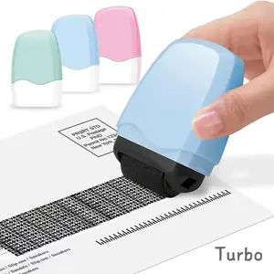 Identity Theft Protection Roller Stamp for Hiding Sensitive Information, 1 Count Confidential Roller Stamp, Anti Theft, Privacy & Security Stamp, Designed for ID Blackout Security, Office Supplies,Turbo