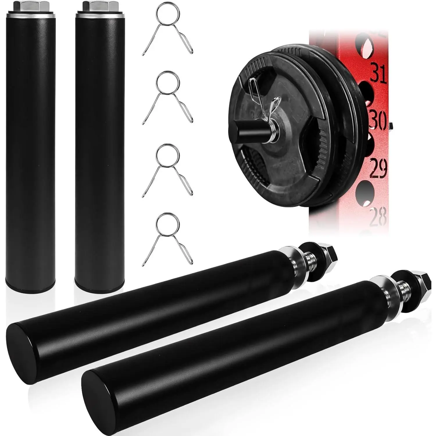 Weight Plate Holder for Power Rack Attachment, Squat Rack Weight Storage for 2 inch Olympic Weight, Compatible with 2x2, 2x3, 3x3 Power Cage, Fit 1"and 5/8" Hole