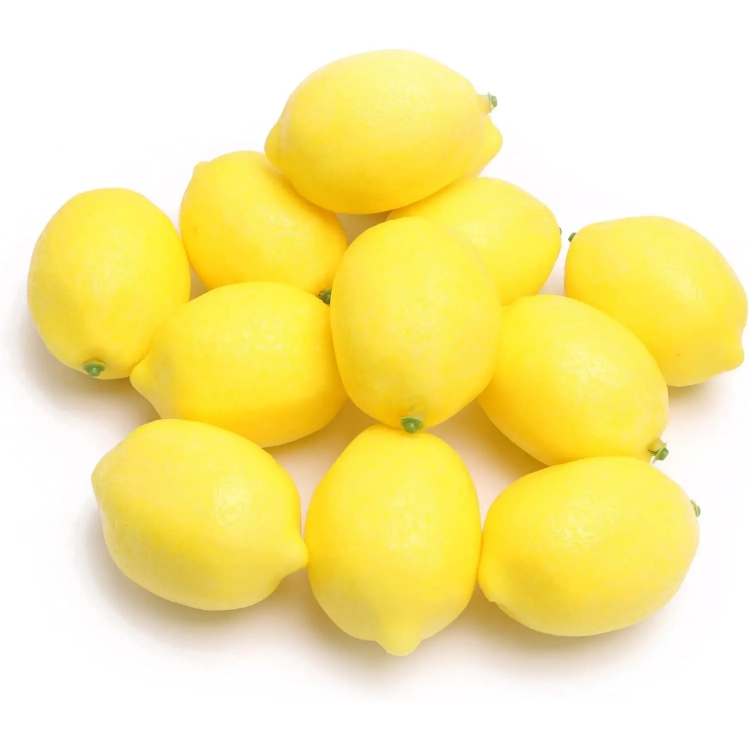 12PCS Realistic Look Artificial Lemons - Fake Fruit with Fruit Theme for Kitchen Counter Centerpiece, Party Decor, Christmas Use (DIY Glass Jar Vase Filler, Wedding Photo Prop)