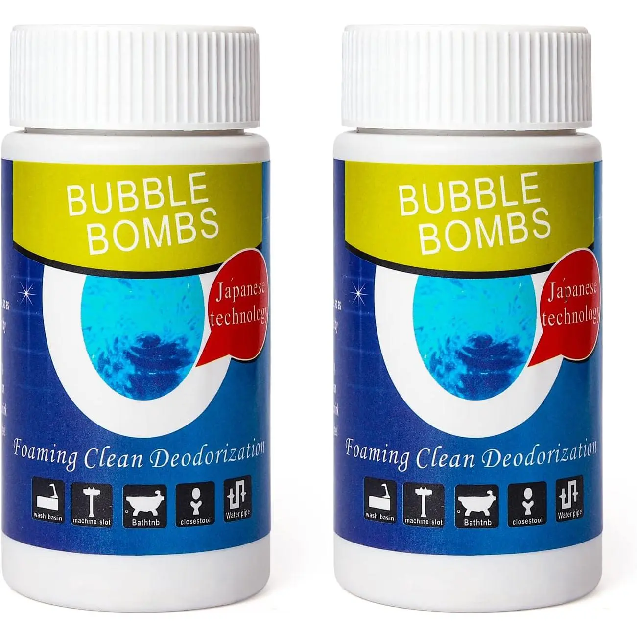 2 count  Magic Bubble Bombs Drain Cleaner -  Foaming Pipe Cleaner  Dredge Agent for Kitchen Toilet Pipeline Quick Cleaning Tool