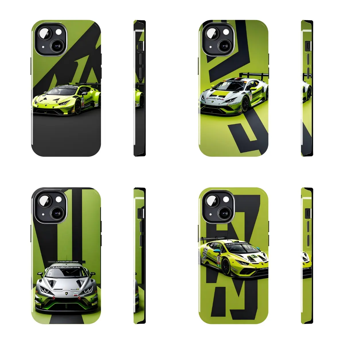 L-Lamborghini Phone Case, Supercar Racing Design, Luxury Sports Car Graphic Cover, Green Car Style Protective Case, Auto Fan Gift Compatible with iPhone 11–17 Pro Max/Plus series and Samsung Galaxy S23–S25 series.
