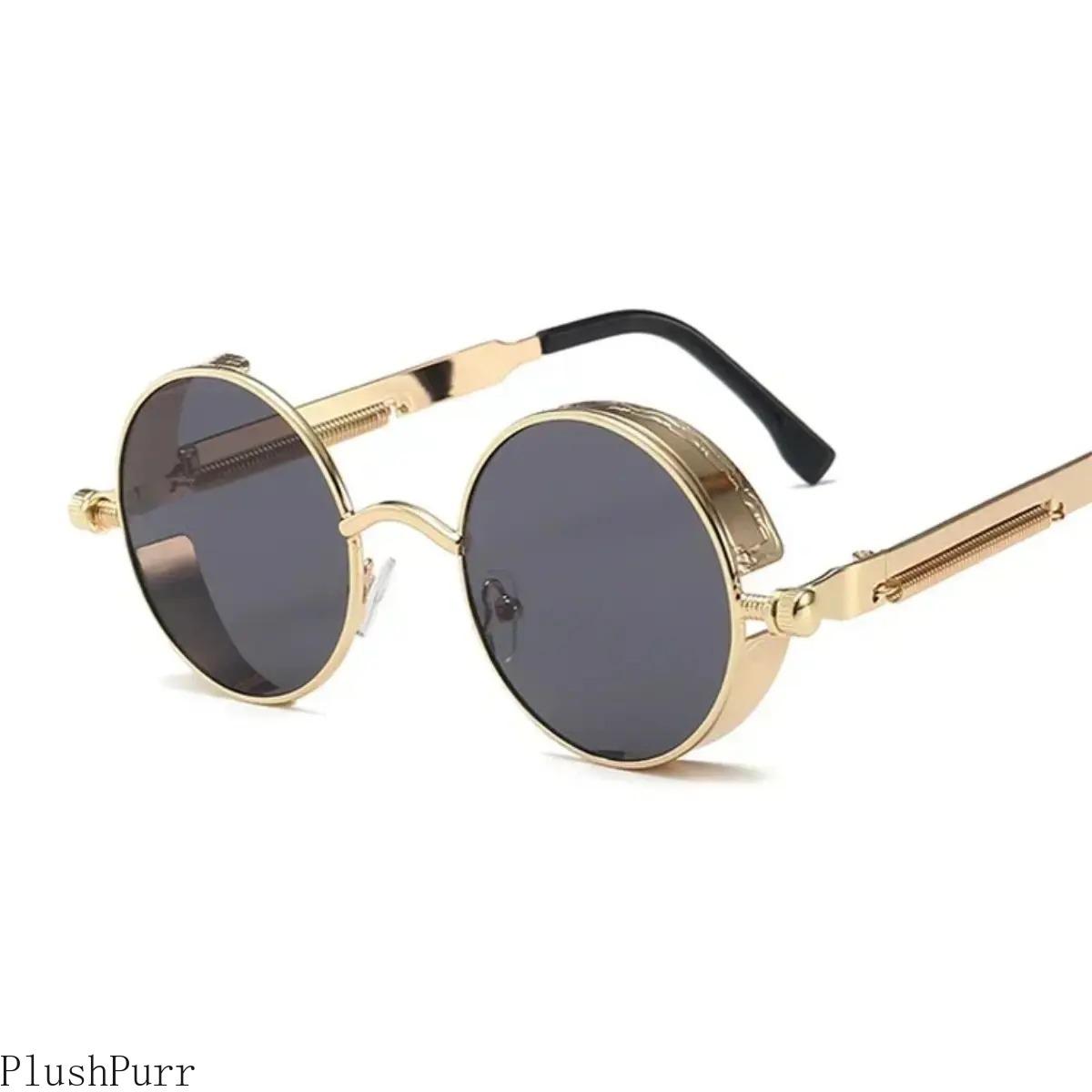 Metal Steampunk Sunglasses Men Women Fashion Round Glasses Brand Drsigner Vintage Sun Glasses High Quality Oculos De Sol UV400