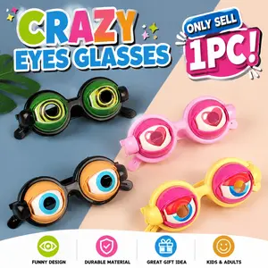 1PC Novelty Funny Kinetic Crazy Eyes Glasses, Viral Winking Eye Mechanism Eyewear, Trending Halloween & Christmas Costume Props, Hot Gag Gift for Friends, Fun Selfie Party Accessories, Festive Dress Up Novelty Glasses, Cosplay & Party Decoration Eyewear