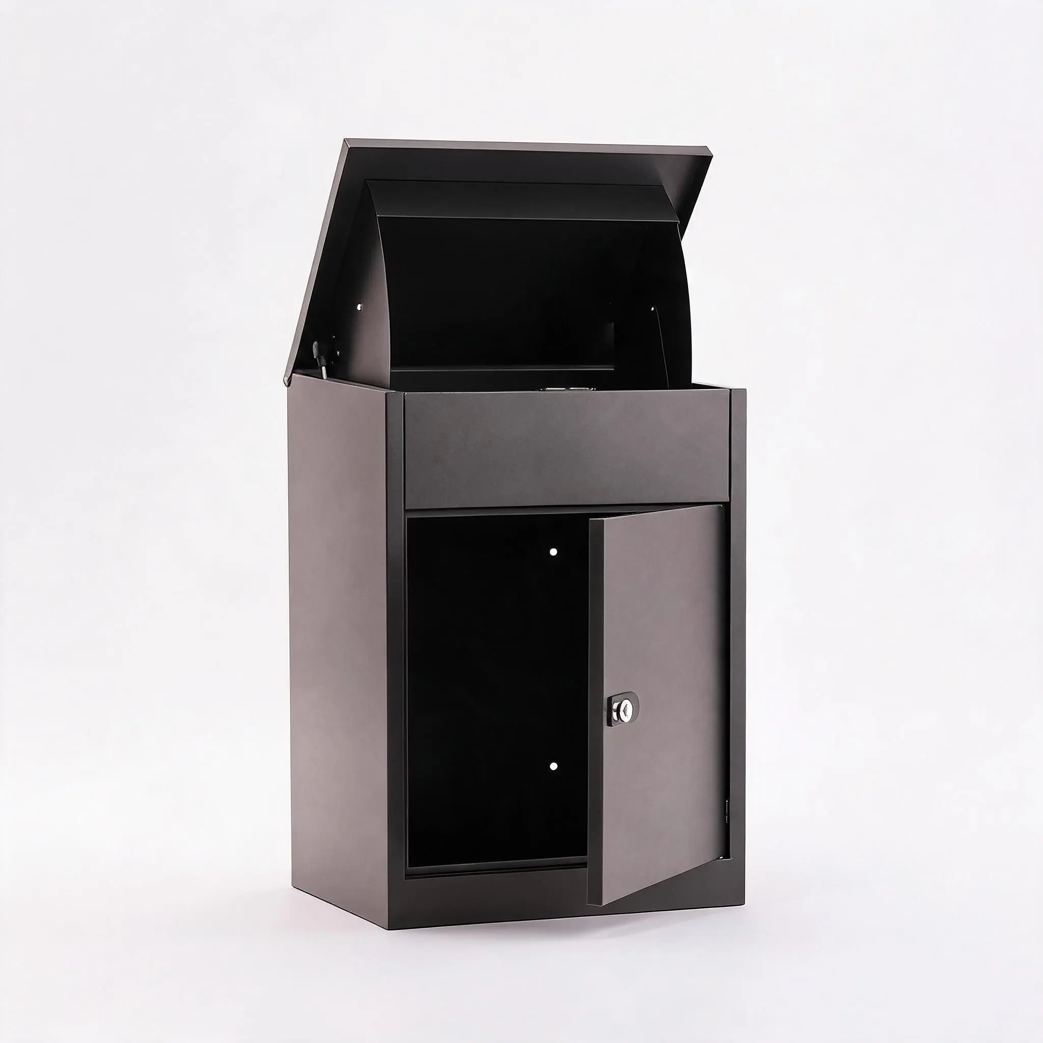 Galvanized Steel Outdoor Porch Anti-Theft Lockable Package Delivery Box, Weatherproof Large-Capacity Secure Home Parcel Drop Mailbox Locker