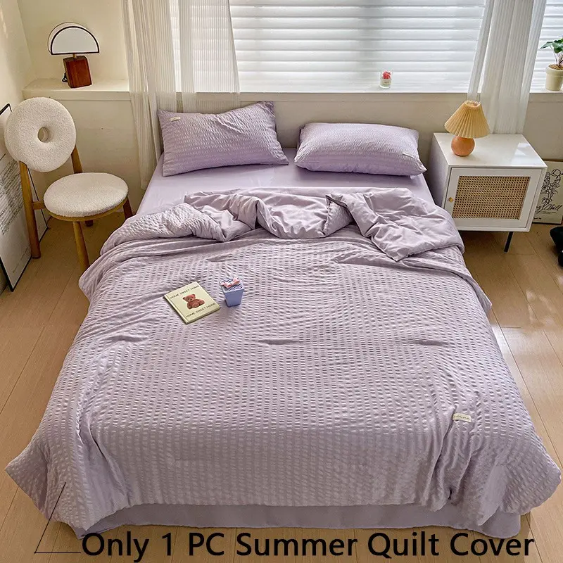Bubble Satin Summer Quilt, Dual-Layer Breathable Air Conditioning Blanket, Soft Touch, All-Season Bedding Essential
