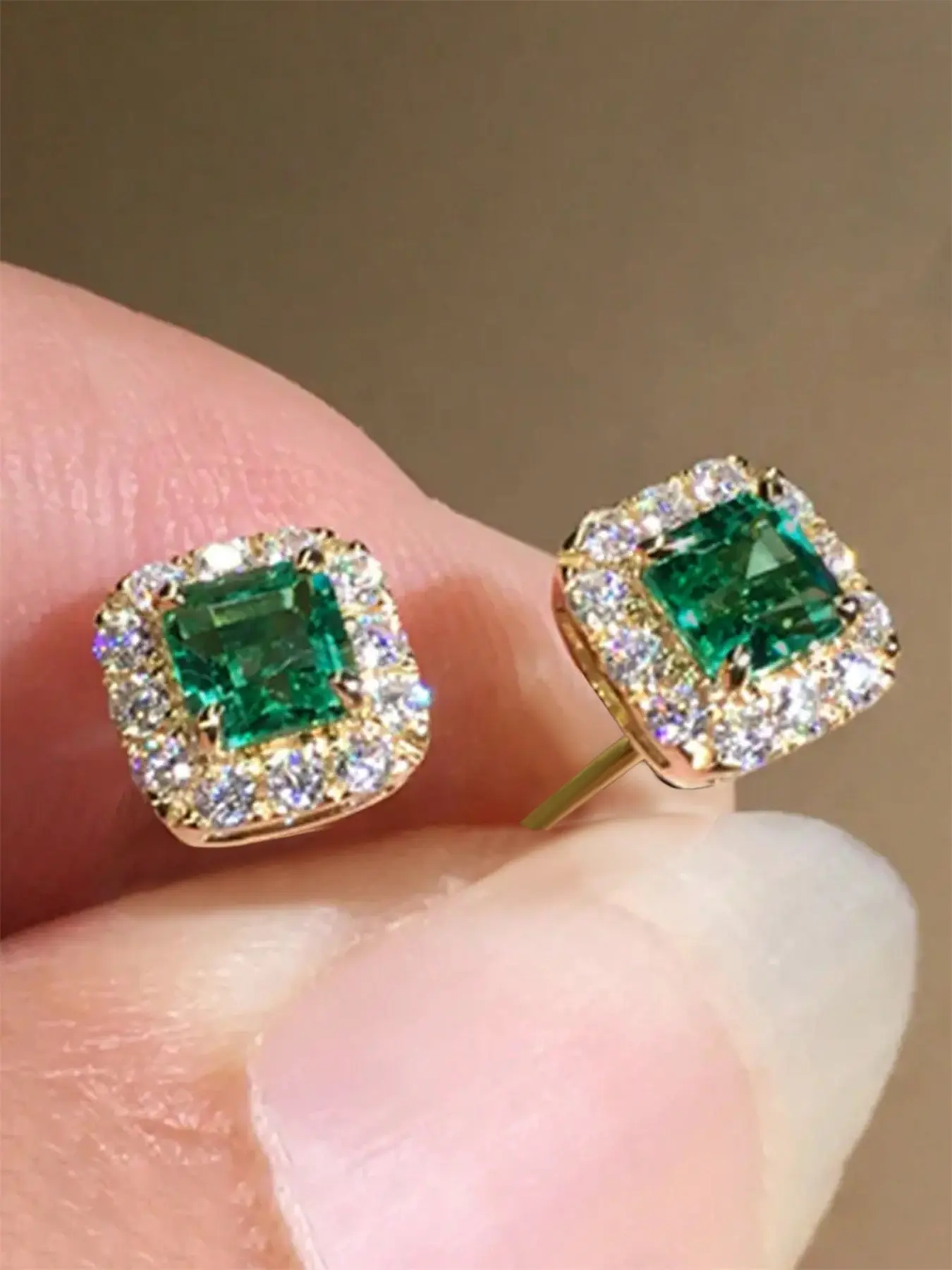 1 Pair Fashion Cubic Zirconia Stud Earrings For Women Bride Earrings For Wedding Party Engagement Anniversary Jewelry Valentine's Day Gift