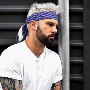 Vintage Silk Feel Square Scarf for Men Satin Bandana Tiny Pattern Print Neckerchief Geometry Head Scarf Fashion