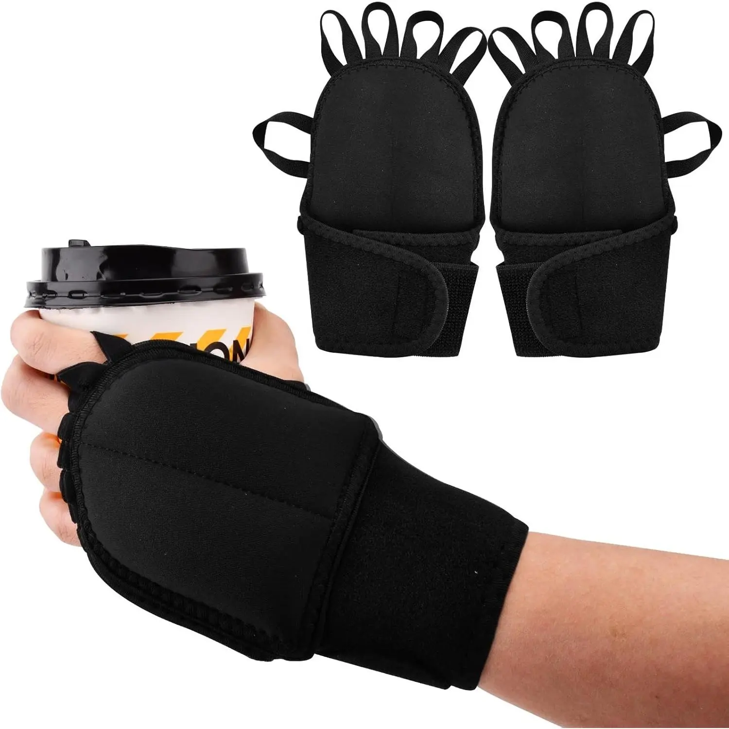 1 pair Weighted Gloves Adjustable Hand Stability Aid with Elastic Finger Rings for Tremors People Daily Writing Exercising Eating Doing Housework Improved Hand Wrist Mobility