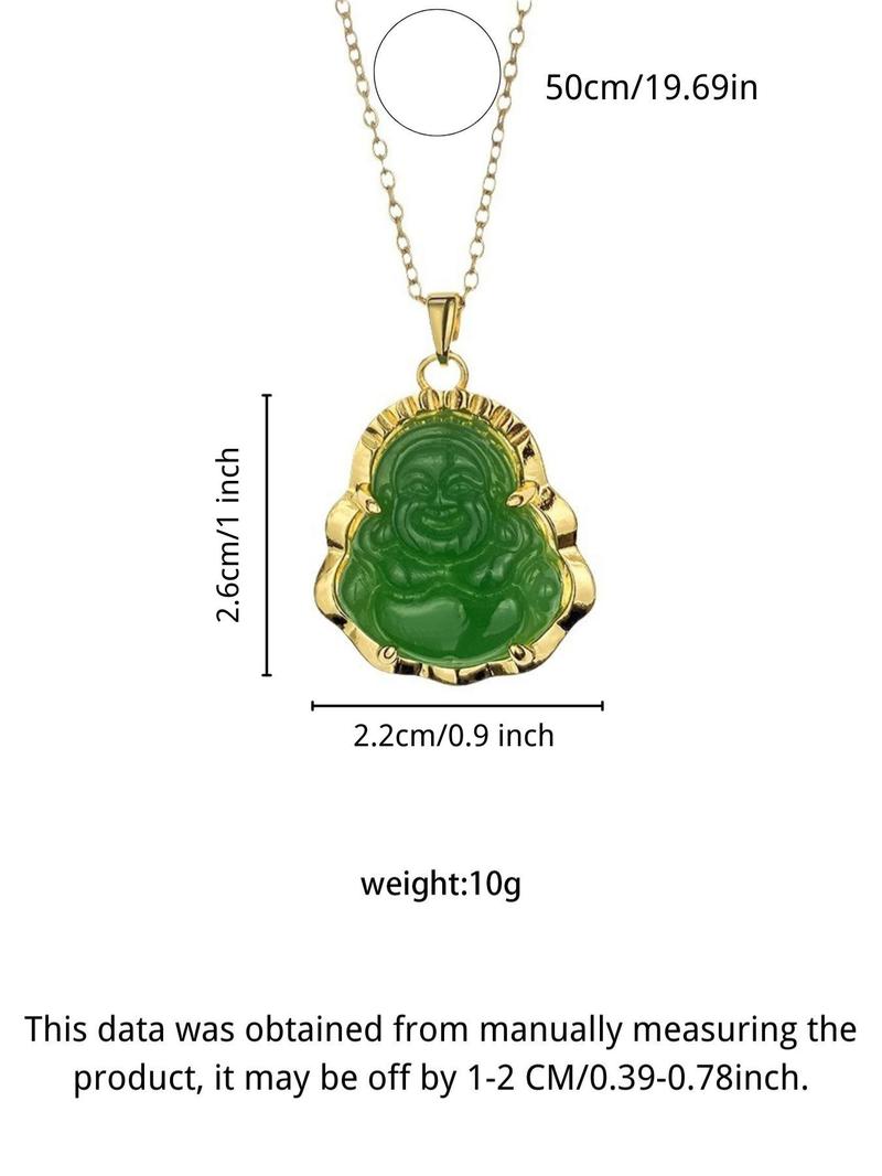 Buddha Pendant Necklace for Women & Men, Fashion Jewelry for Party, Daily Clothing Decor, Trendy All-match & Exquisite Jewelry for Birthday Gift, Flat Byzantine Chain