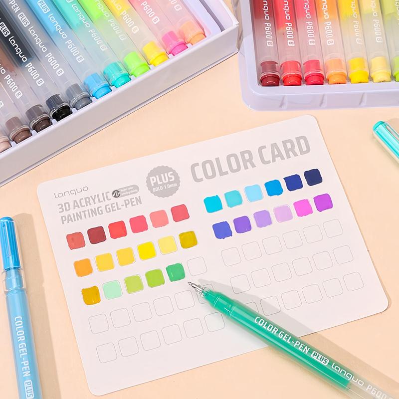 3D Acrylic Gel Pen Set, 1 Box Quick-drying 1.0mm Acrylic Gel Pen, Graffiti Painting Set, Can Take Notes, Mark, Greeting Cards, Fill in Colors, Outline, Acrylic Markers