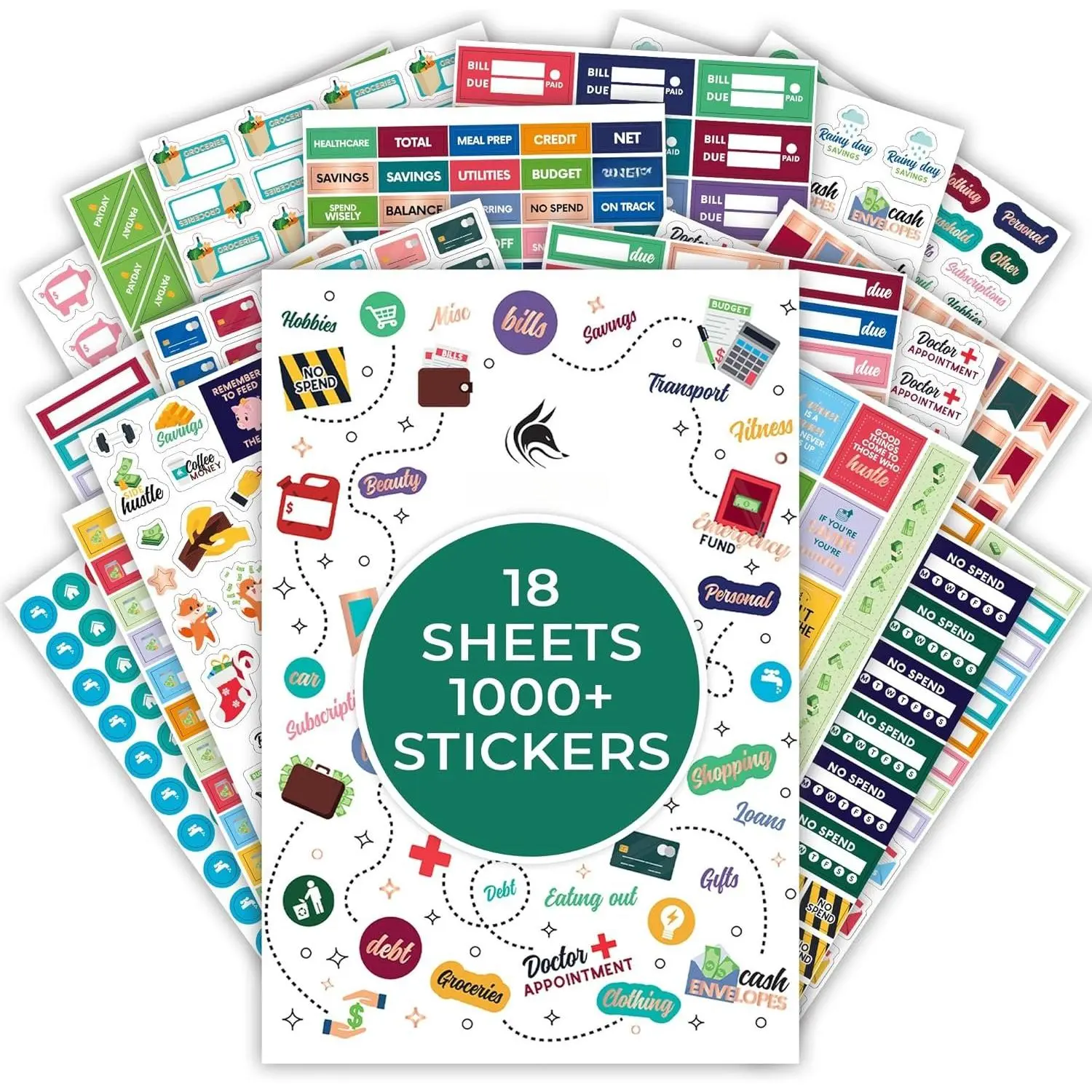 Budget Planner Stickers Book, Bills, Calendar, 1030+, 18 Sheets | Small monthly, weekly, daily appointment, pay bills,  budgeting stickers, journaling, organizer & planner accessories