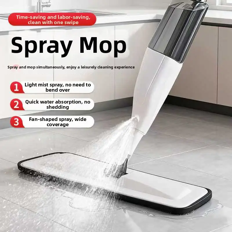 New hands-free spray mop for lazy people, one-touch wood floor mop, hands-free washing is suitable for floors, glass, walls, bathrooms, living rooms, etc scrub brush sudsy floorscrub separate dirty microfiber cleaning wholesale spin 3 pack jojo automatic