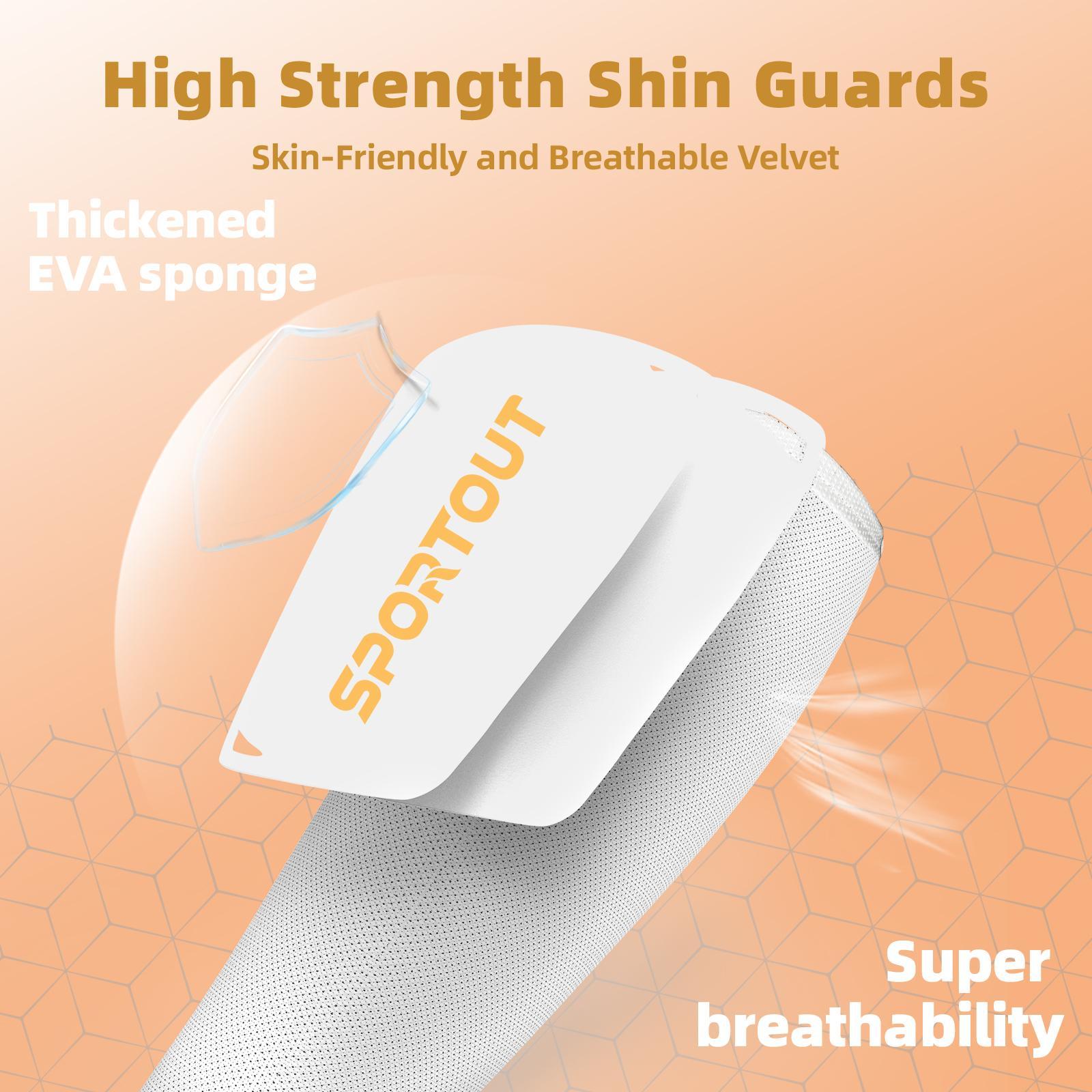 Sportout Shin Guards, 1 Set Breathable Sleeves and Hard Shell, Sports & Outdoor Accessories