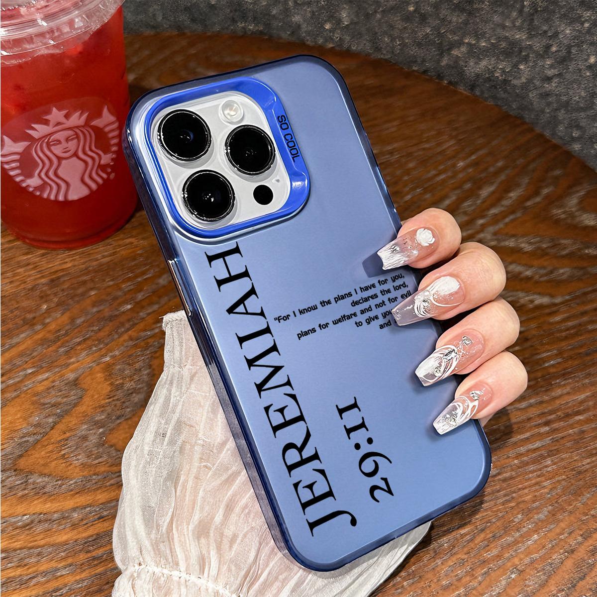 Jeremiah 29:11 Pattern Shockproof Phone Case for iPhone 7 8 X XR 11 12 13 14 15 16 17 Pro Max Plus Air 17E Protecitved Cover Bible Verse Religious Faith Gift