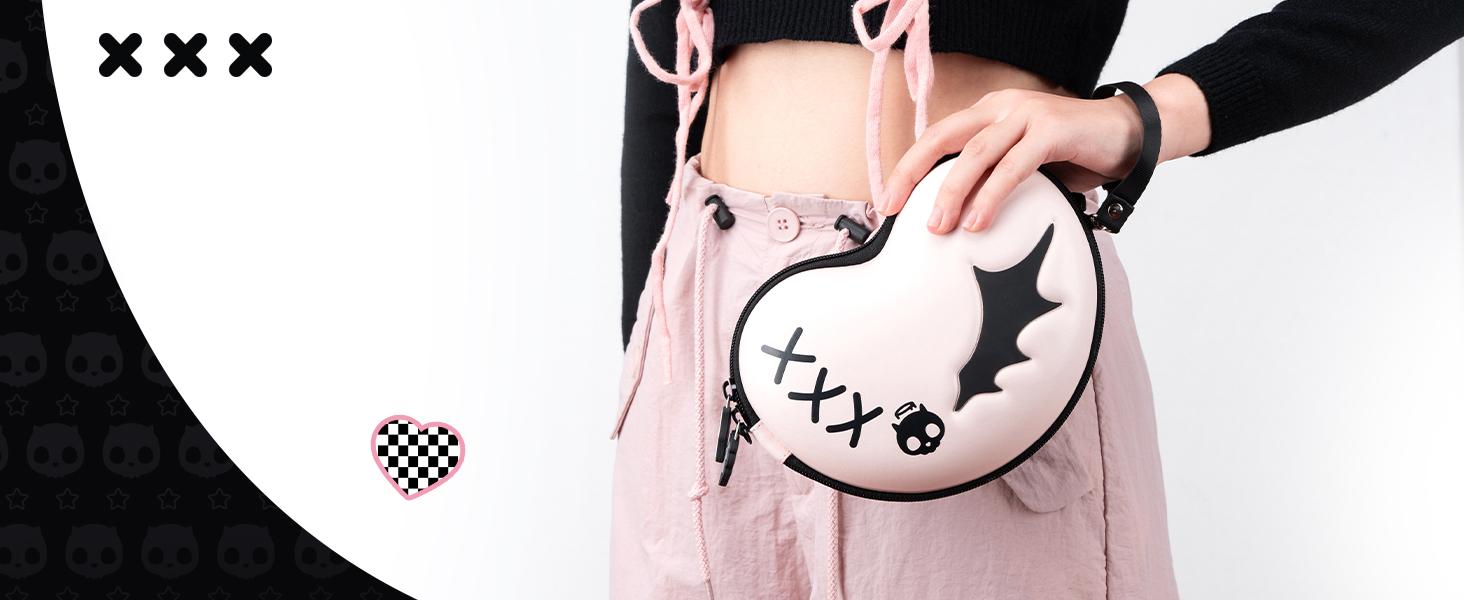 X-SBB06   Hard Shell Carrying Case for PS5, Switch Pro and Xbox Controller - Travel Holder With Room for Accessories - Sweety Skull