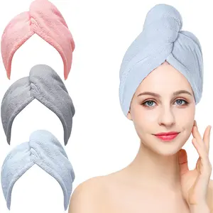 Multi Color Microfiber Twist Hair Towel Cap Quick Absorb Dry Hair Wrap For Shower Daily Women Long Hair