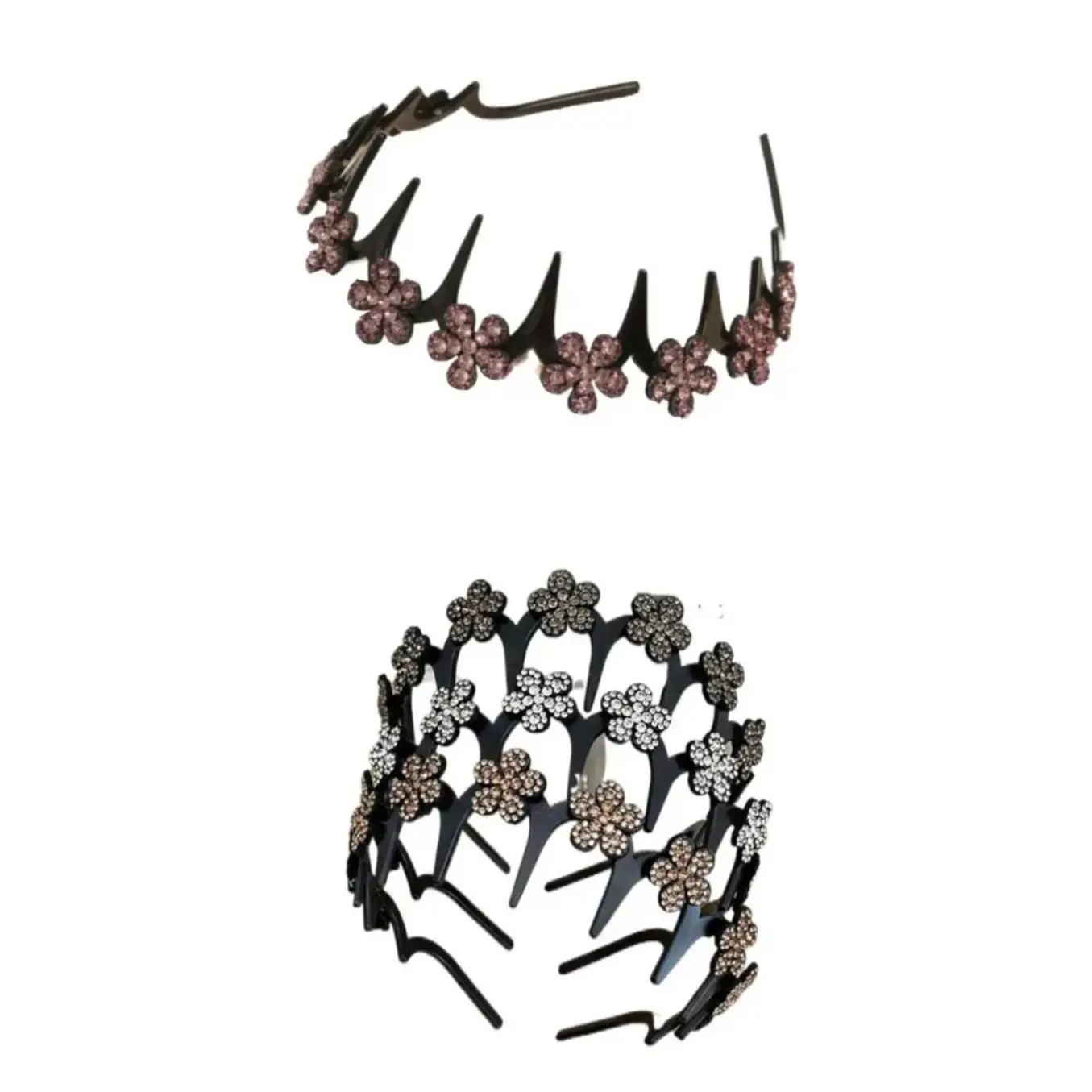 Headbands for Women 4 Pack, Elegant Crystal Butterfly Wavy Curved Band, Lightweight Non-Slip Hair Accessories for Parties and Weddings, Chic Headbands, Fashion Headband