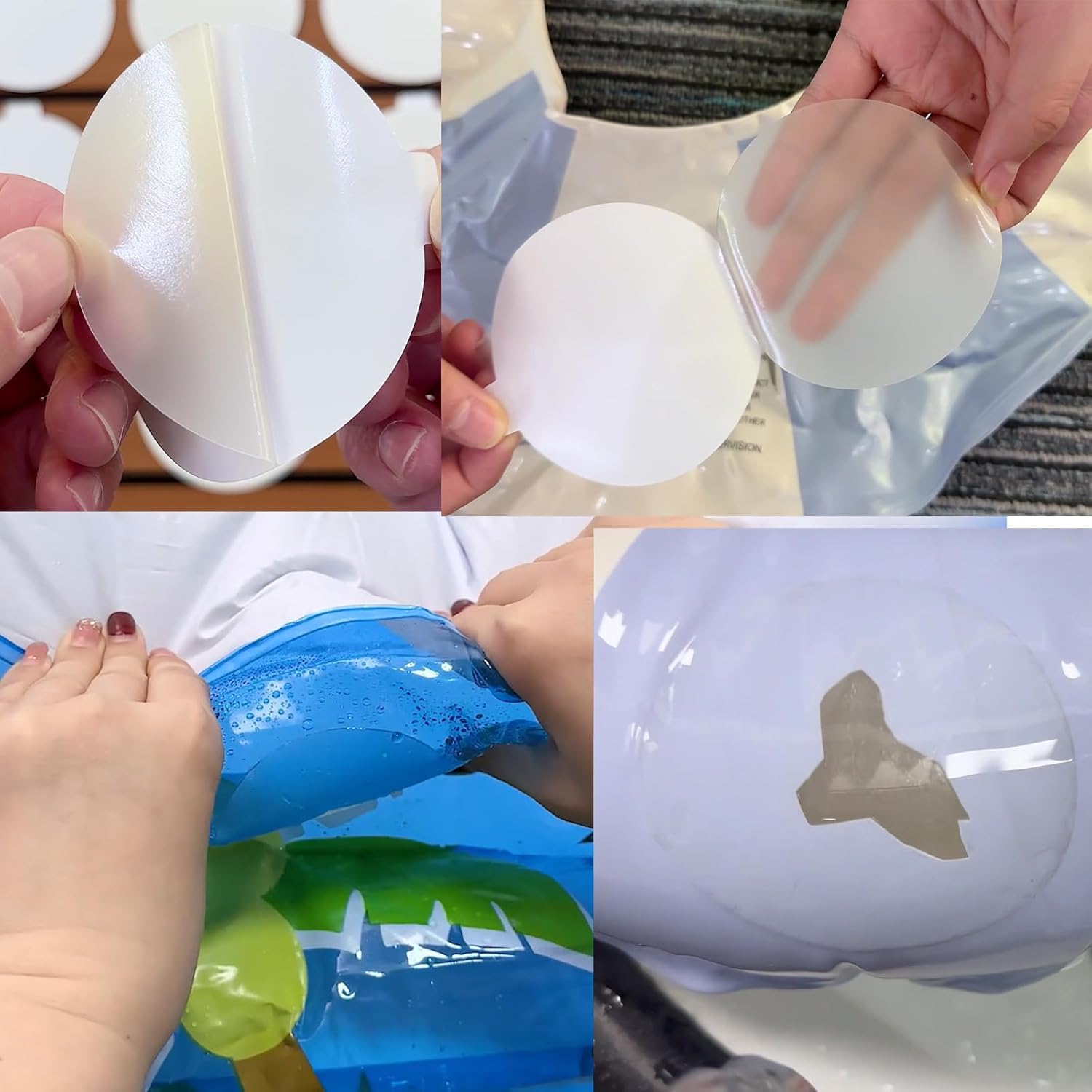 12 count Inflatable Patch Repair Kit , 3" Pool Repair Patch, Outdoor TPU Repair Patch for Inflatable Pool, Bounce House, Raincoat, Umbrella, Swimming Ring, Large, Clear, Heavy Duty