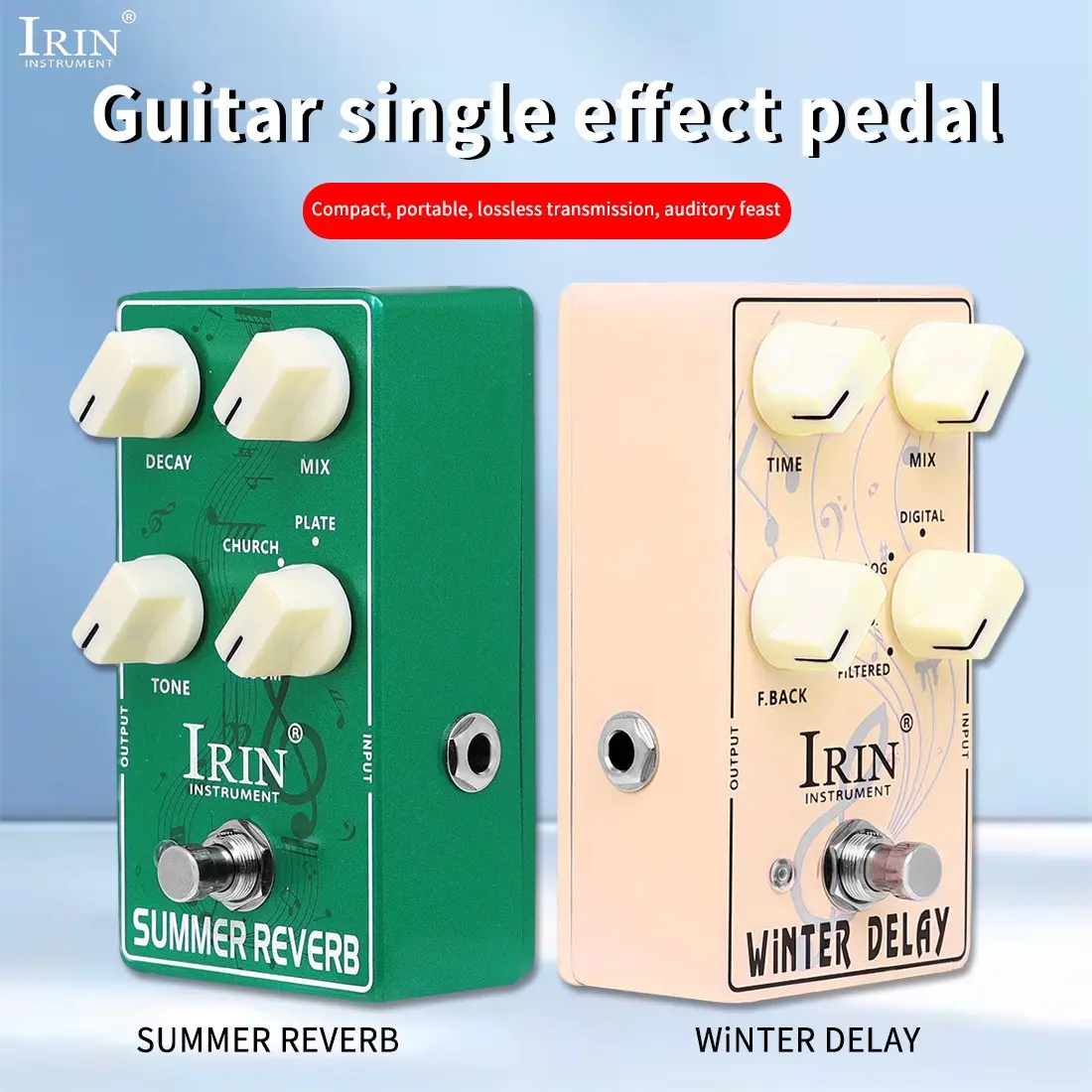 Irin XS-05 Summer Reverb Effect Pedal, High-Quality Audio Processing Device, Ideal for Musicians & Sound Enthusiasts, Durable Design