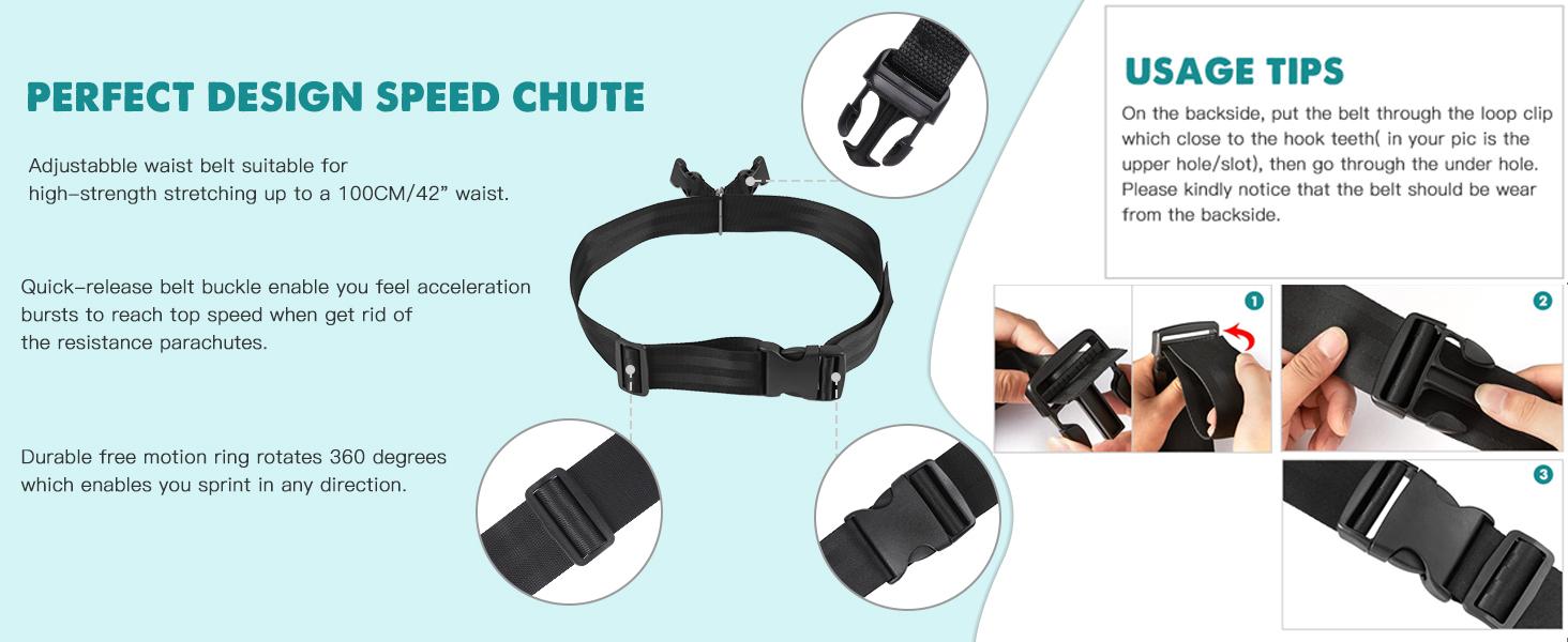 Running Speed Training Speed Chute Resistance Parachute for Speed and Acceleration Training Fitness Explosive Power Training 56-Inch