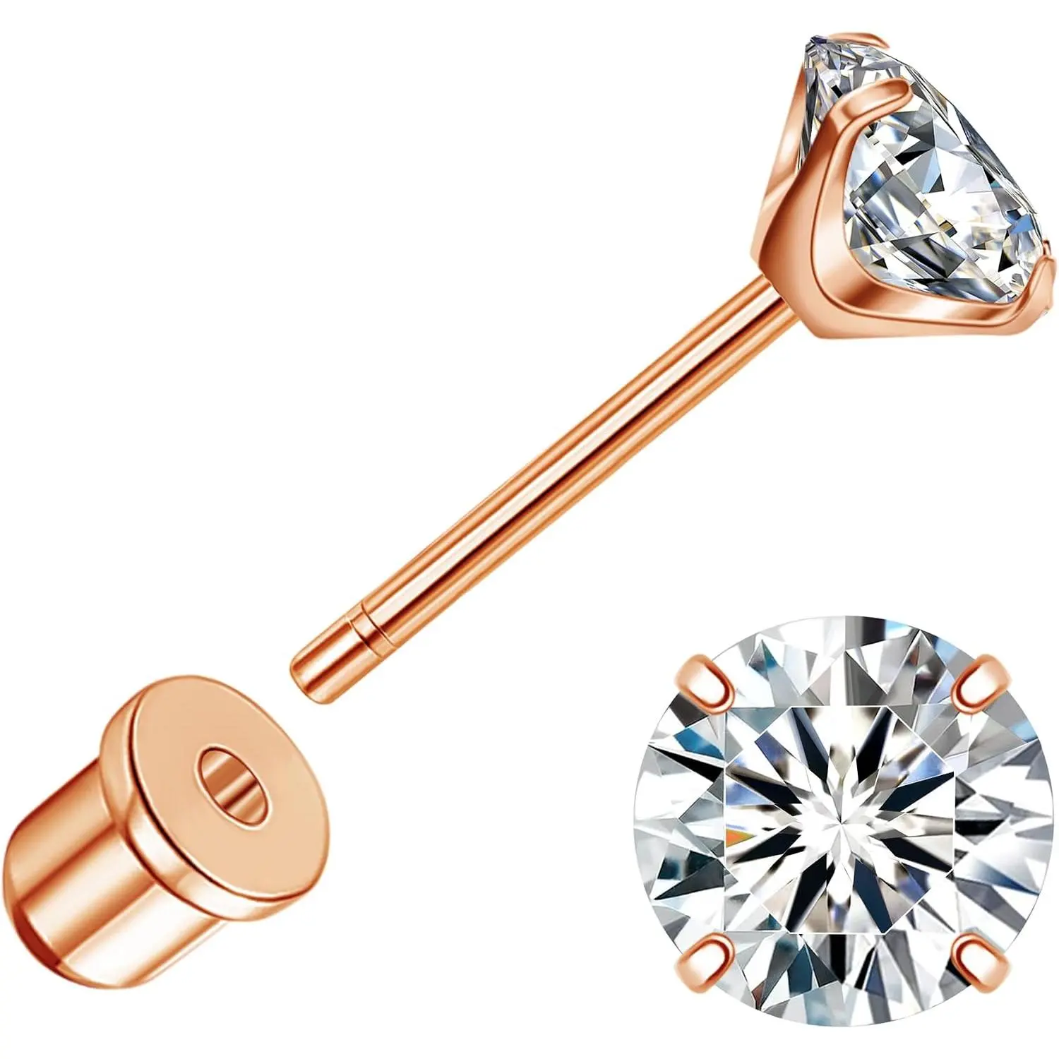 14K  Threadless Flat  Earrings Leaf CZ  Flatback Cartilage Earrings Studs  Push in Nap Cartilage Earrings for Tragus Helix