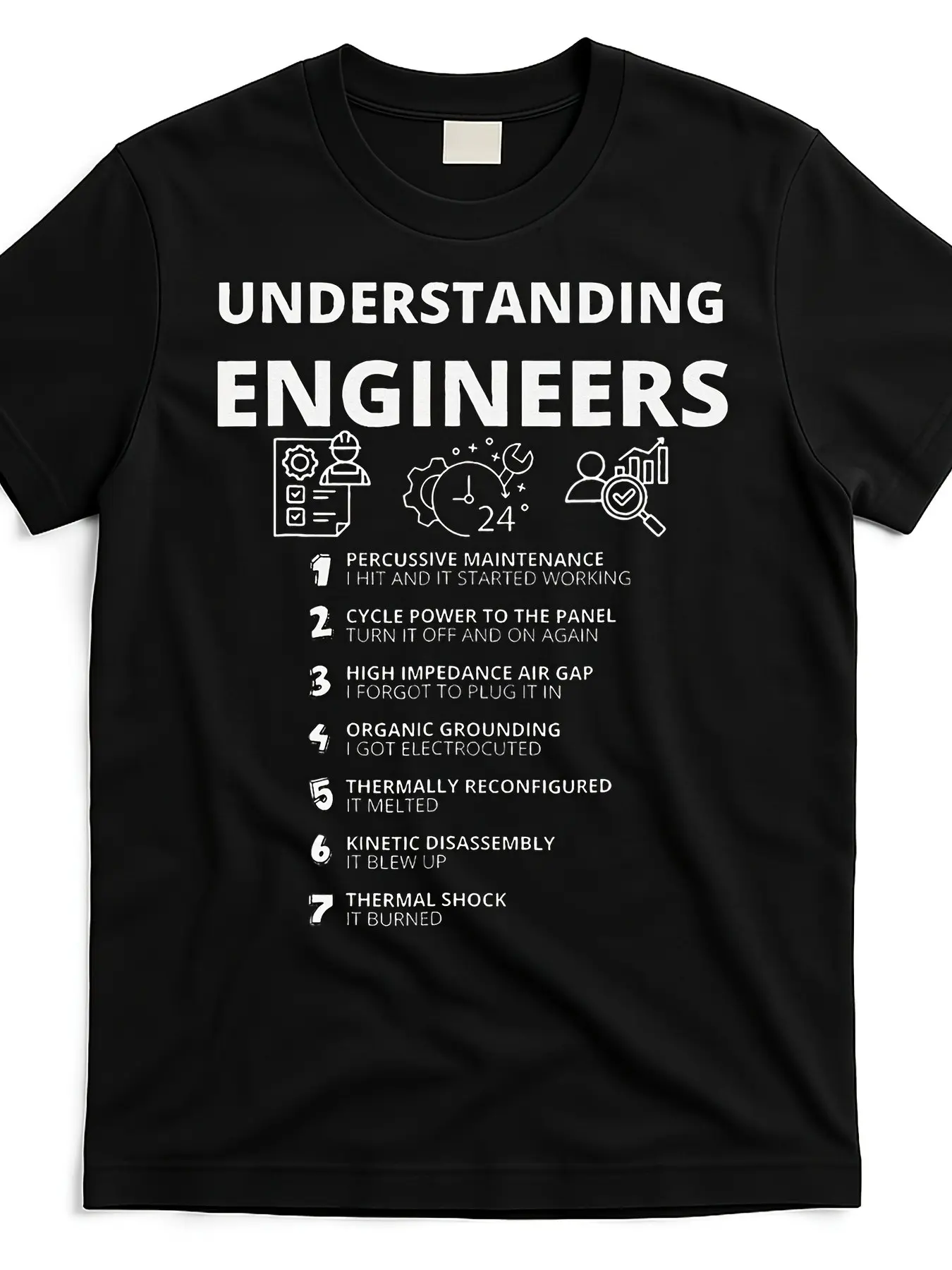 7.5oz Men's Funny Engineering Humor T-Shirt, Satirical 'understand Engineer' Design, Comfortable Casual Short Sleeve Round Neck Tee, Print