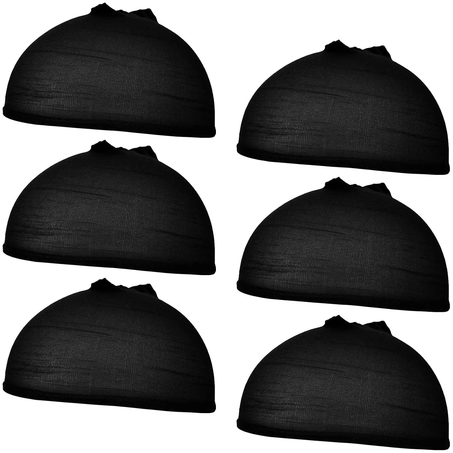6 count Wig Caps, Ultra Thin Stocking Wig Cap, Unisex Breathable,  Absorber Hair Wig Caps for Women, Men (Black)