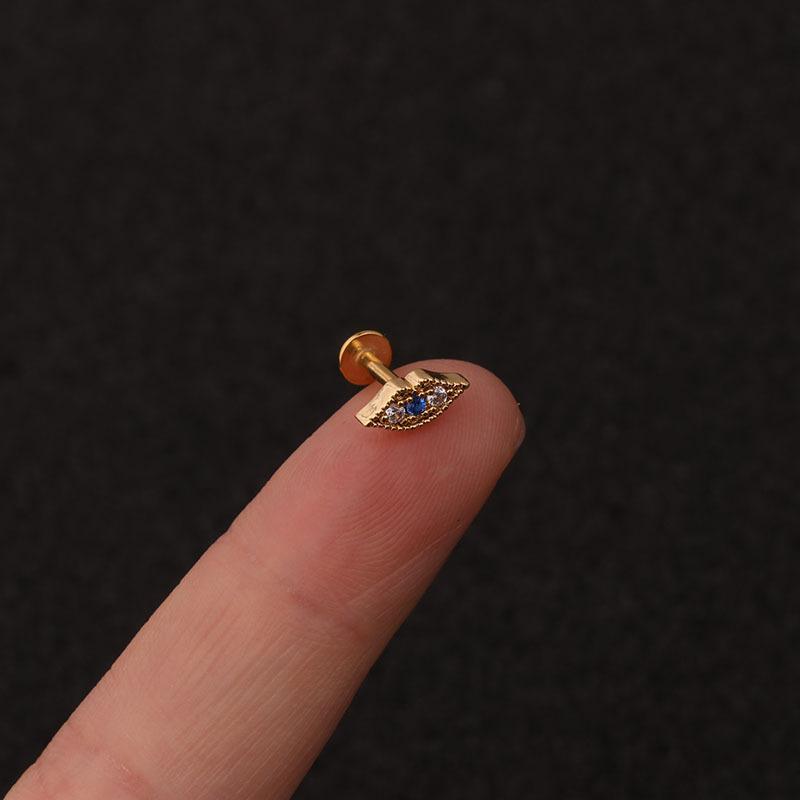 24Pcs 16G Gold CZ Internally Threaded Labret Set, 316L Stainless Steel Cartilage Stud Pack, Hypoallergenic Internally Threaded Nose Studs for Women Men