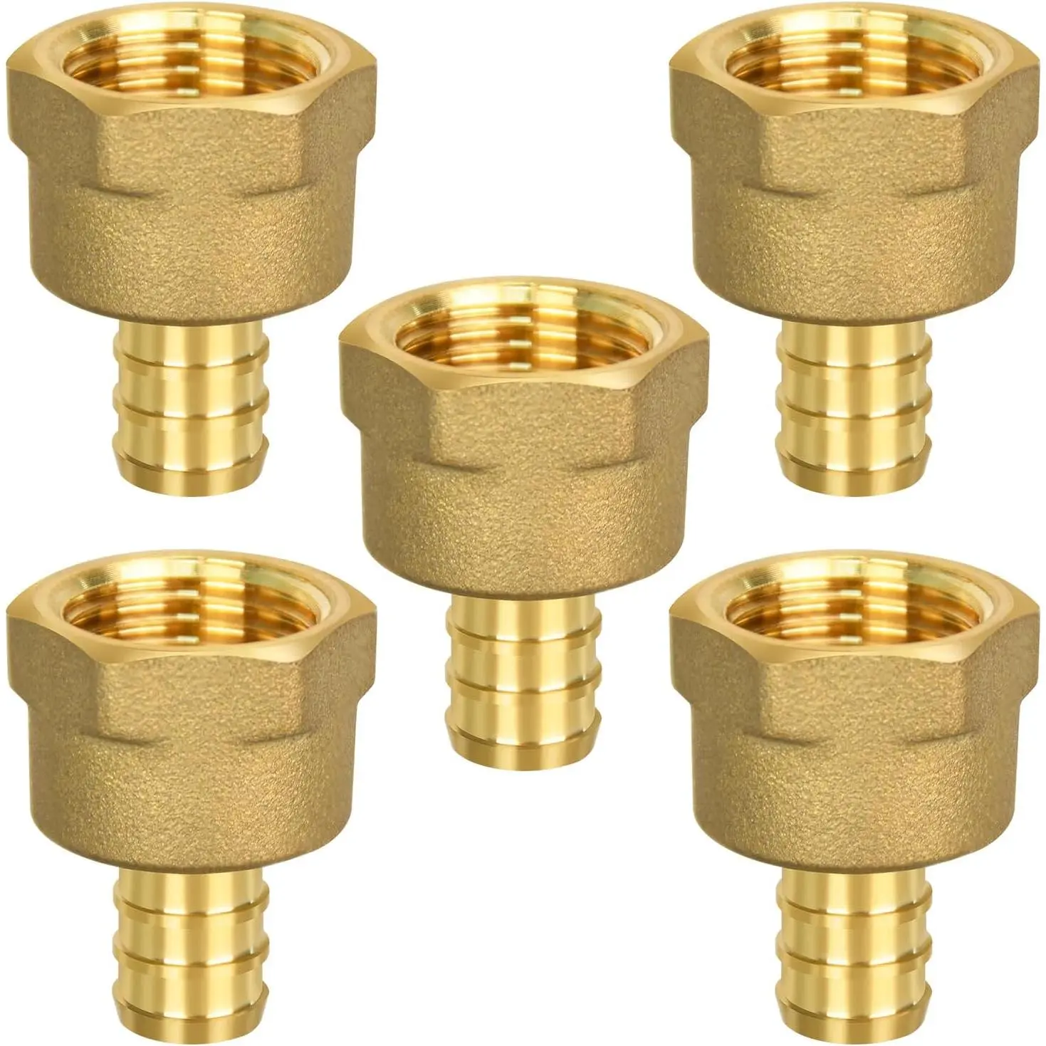 5 Pack 1/2" PEX x 1/2" NPT Female Full Port Fittings for PEX Pipe Plumbing Jobs