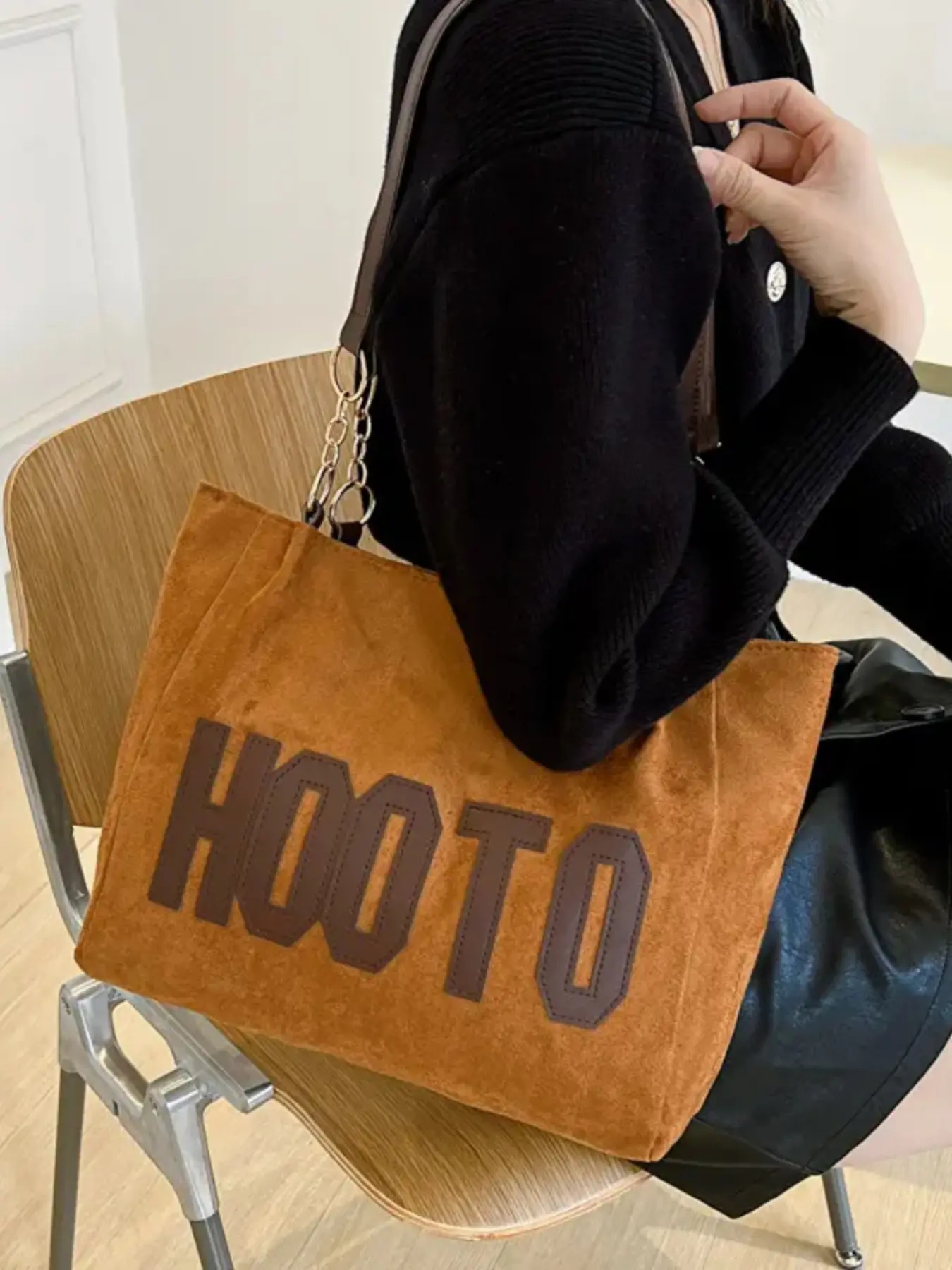 New Fall Winter Wool Shoulder Bag, Cute Handbag, Casual Plain Style, Large Capacity, Multiple Colors, Gift for Girlfriend, Mom, Student