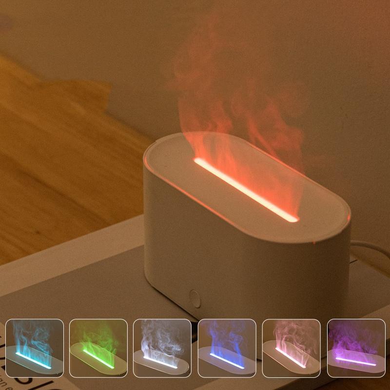 Flame Aromatherapy Machine, USB Powered Simulation Flame Humidifier, Silent Aromatherapy Diffuser, Aroma Diffuser Humidifiers, Suitable for Home Bedroom and Office