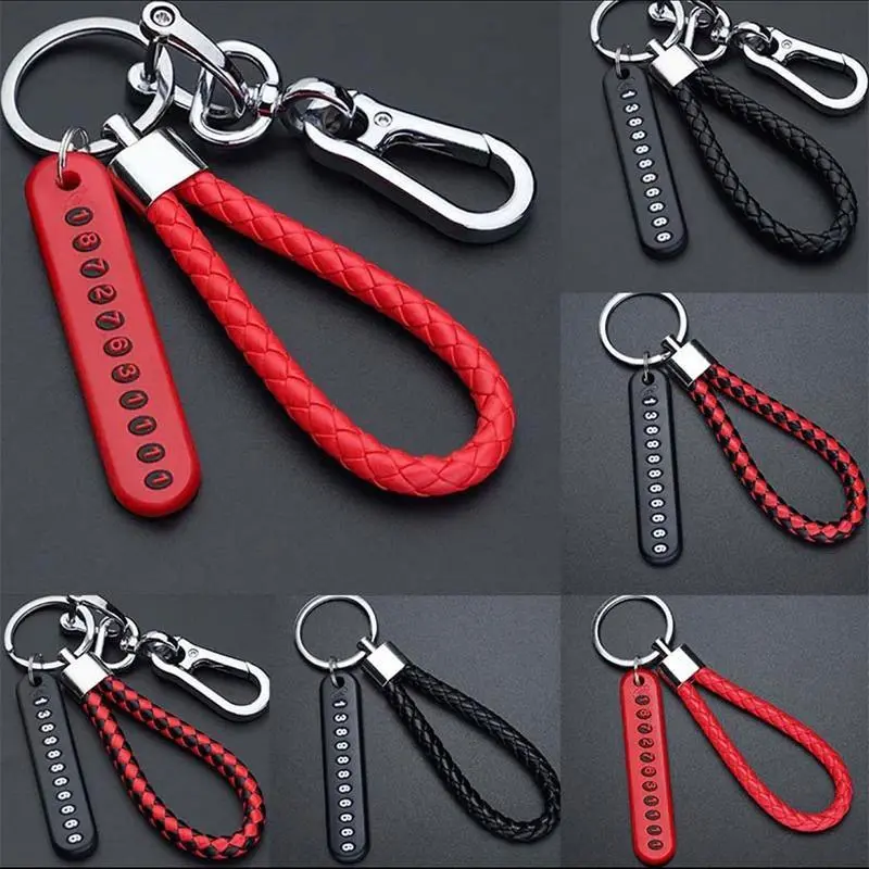 Anti-lost Phone Number Plate stainless steel keychain car sticker motorcycle accessories holder