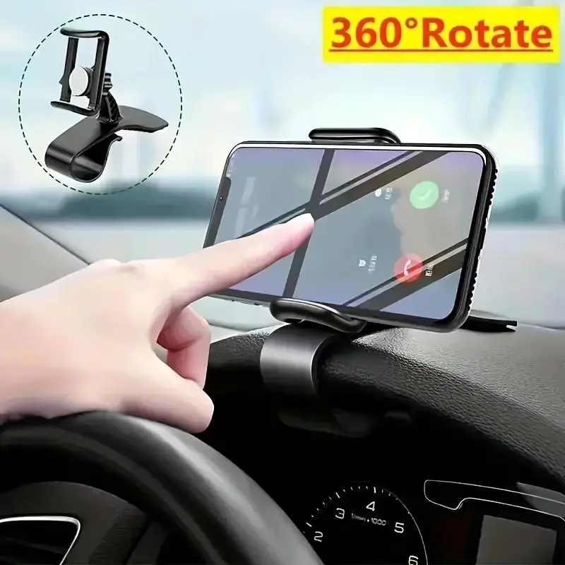 Car Dashboard Mount for Smartphones & GPS Navigation, Adjustable Arm, 360° Rotatable Rust-Resistant Spider Bracket, Silicone Base, ABS/PVC Construction, Compatible with Smartphones/Tablets