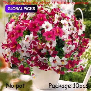 10 bundles Artificial Flowers for Outdoors, Decorative Artificial Flowers, Faux Morning Glory Faux Flowers Spring Summer Decoration, UV Resistant Real Silk Flowers for Outside Planter Front Door Porch, Artificial Flower Arrangements #GLOBAL PICKS
