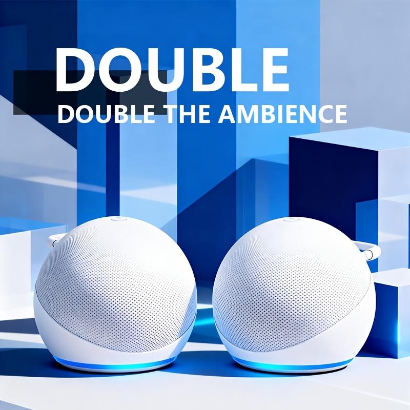 Alexa Dot Smart Speaker with RGB & Subwoofer Sound - Portable Base Compatible for Echo Dot, Desktop Speaker System, RGB LED Effects, Low Voltage Operation for Theater, Dorm, Office (No Revision Changes)