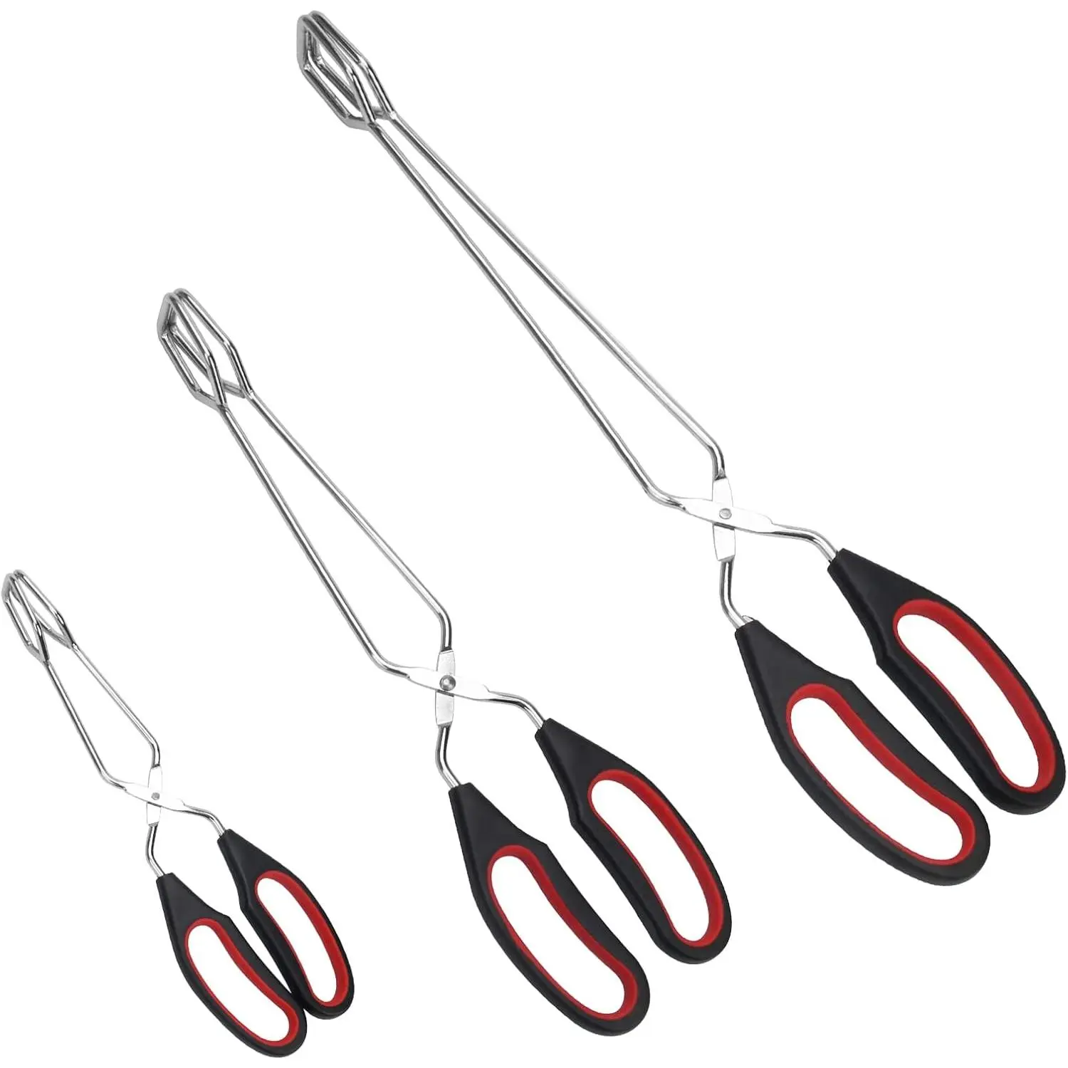 3 Pack Scissor Tongs Cooking Stainless Steel  Tongs Barbecue Grilling Tongs for Flipping  Tool, 9/11/13 Inch