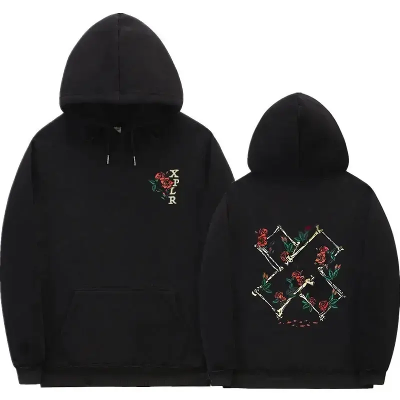 Y2K Sam and Colby XPLR cuff thread hem thread hoodie sweater top loose
