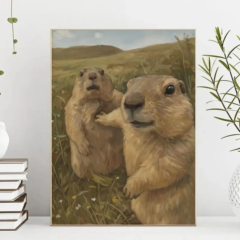 1pc Unframed Let Him Cook Meme Art Print, Funny Marmot Poster, Viral Internet Wall Art, Quirky Animal Print, Dank Animal Print For Meme Fans