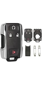 Key Fob Shell Case Replacement for Chevy Colorado Silverado GMC Canyon Sierra 2014 2015 2016 2017 2018 2019 2020 2021 2022 2023 Keyless Entry Remote Control 4Buttons Cover M3N-32337100