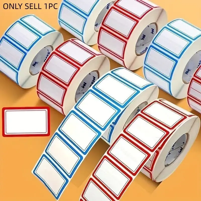 Reusable freezer rolls (packaged in 1,000 pieces), self-adhesive labels, Pantry labels for containers, water- and oil-resistant material, Suitable for kitchen organization, labeling storage rooms, food containers, bottles, and jars