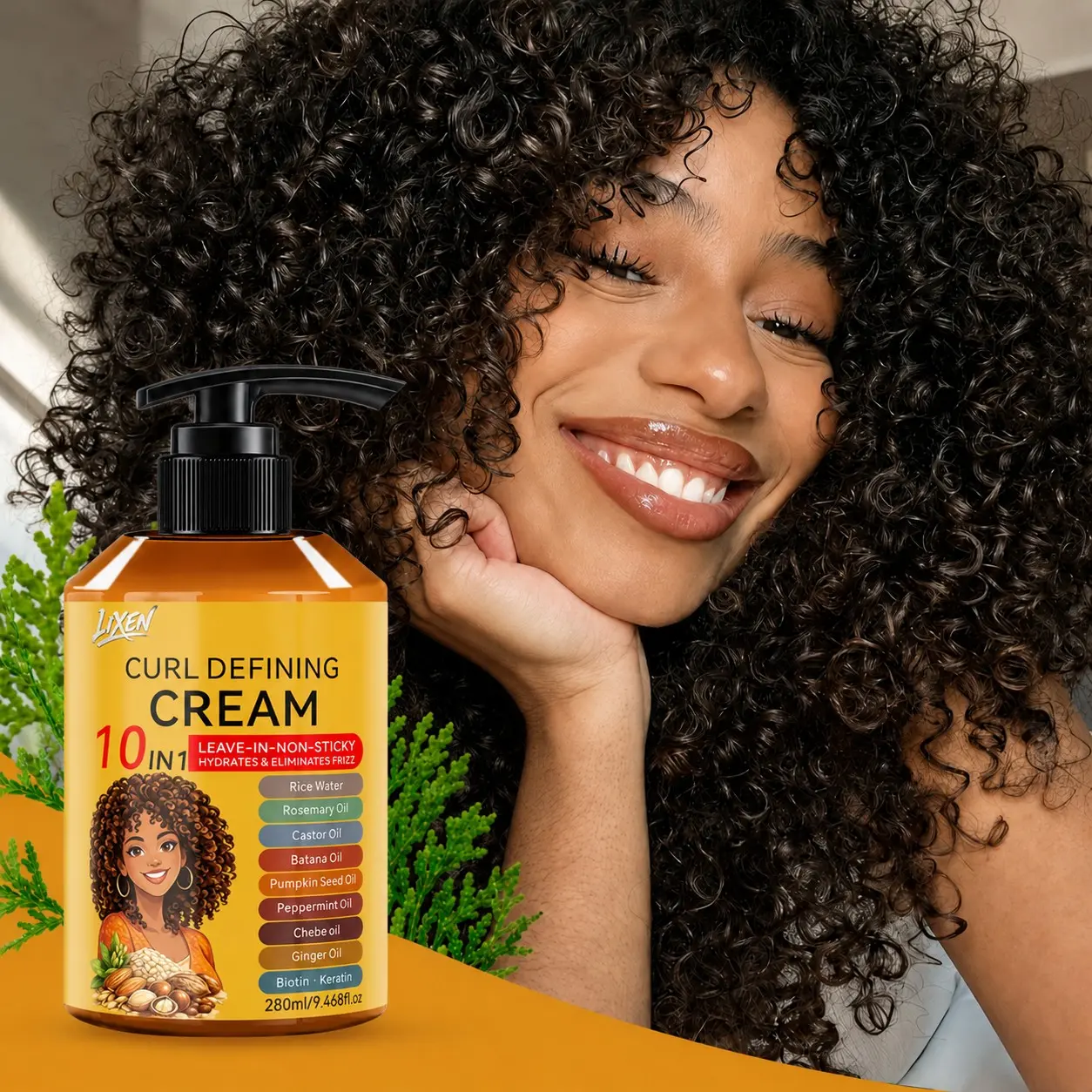New 10-In-1 Adult Curling Balm, Long-Lasting Elasticity, Clear Curls, Natural Volume, Moisturizing, Anti-Frizz, Oil Control, Smooth & Non-Sticky, Gift Ready